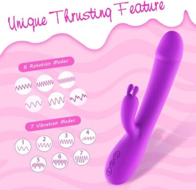 9.4 inch Powerful Best Rabbit Vibrator G Spot Vibrator for Women Lesbian  Rabbit Dildo with Clitoris Stimulation, 7 Vibrations Modes, Waterproof & Rechargeable Sex Toys for Women, Lesbian