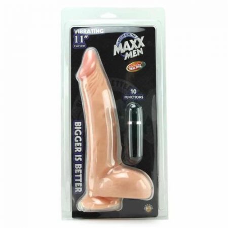 11 Inch  Curved Realistic Bullet Vibrating Dildo For Women Masturbation