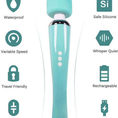 USB Rechargeable Wand Massager 8 Speeds 20 Vibrating