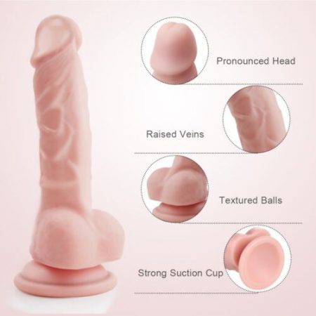 9 Inch Silicone Ultra Realistic Dildo Soft Large Dildos for Women with Powerful Suction Cup for Hand-Free Play, Flexible Lifelike Sex Toy with Curved Shaft for Vaginal G-spot and Anal Pleasure