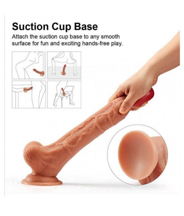 Huge Thick Big Dildo 12-Inch Cock Silicone Girls Sex Toy Suction cup Base