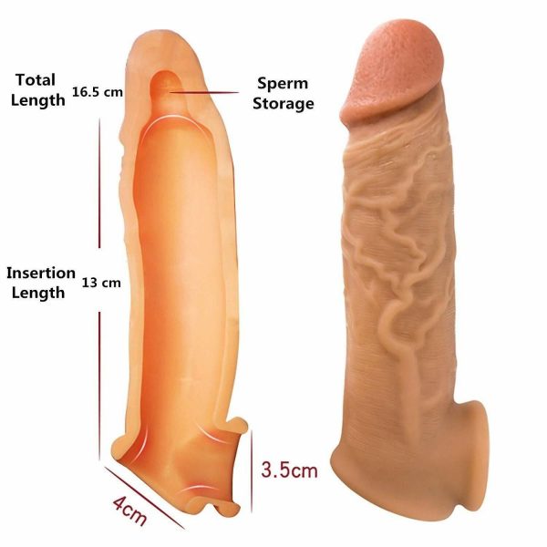Man Penis Enlarger Sleeve Extender Extension Dildo Girth Male Sex Toy